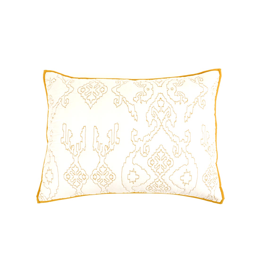 Caspian White Quilt With Sham Set