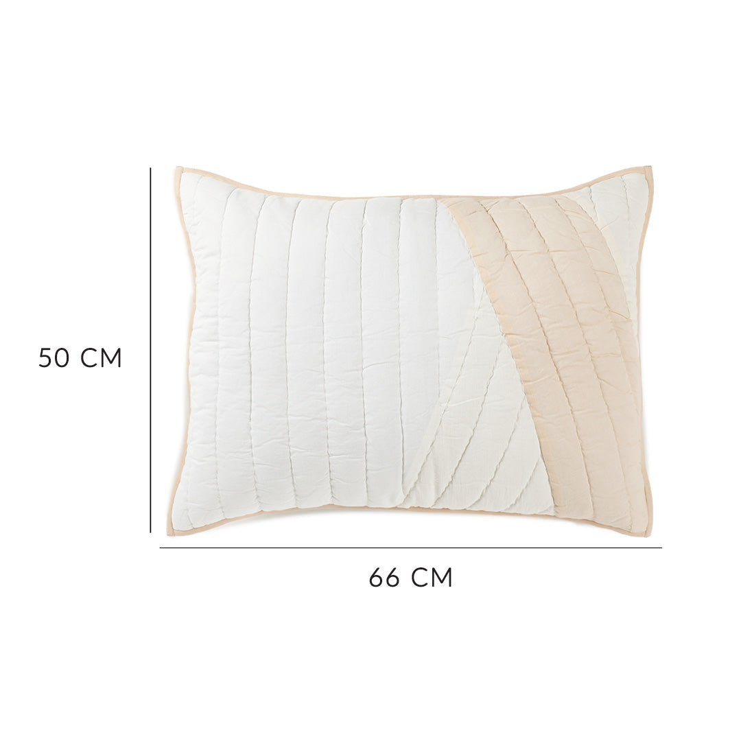 Jester Off-White Quilt With Sham Set