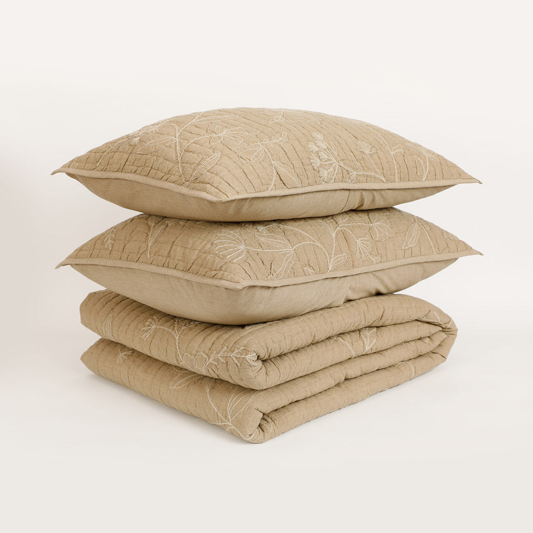 Whimsy Embroidered Bedspread With Sham Set