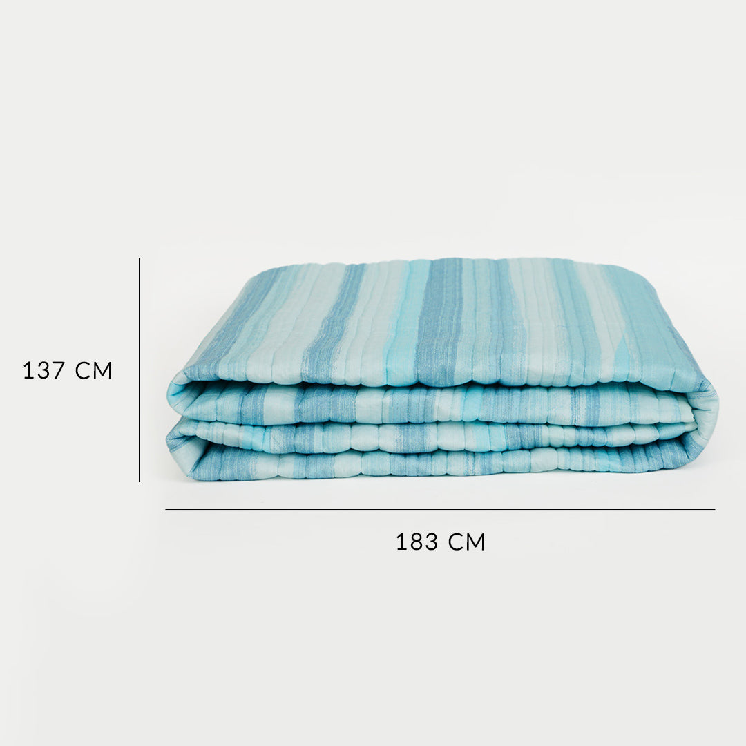Blustroke Quilt and Pillow Cover Set