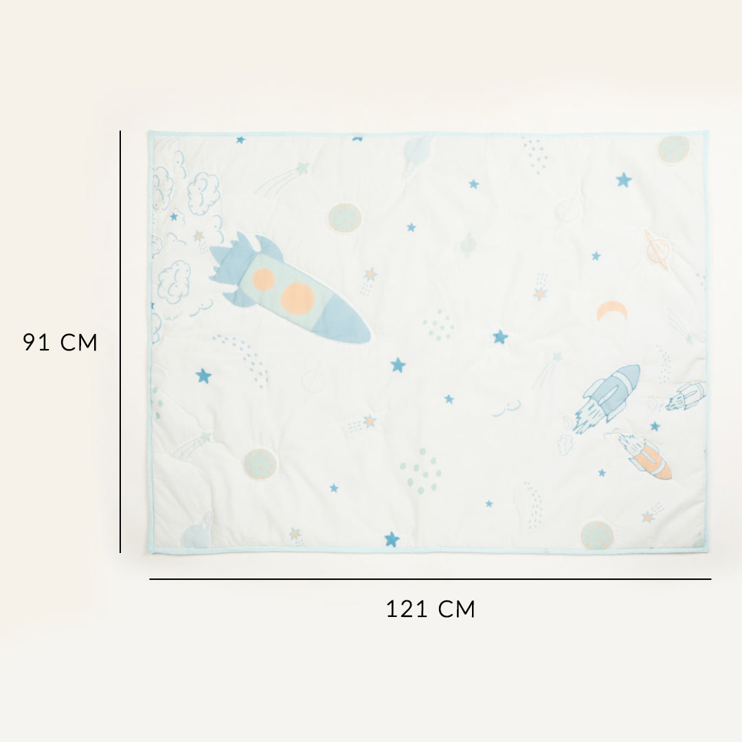 Galaxy Cot Set With 1 Quilt, 2 Bolster & 1 Pillow
