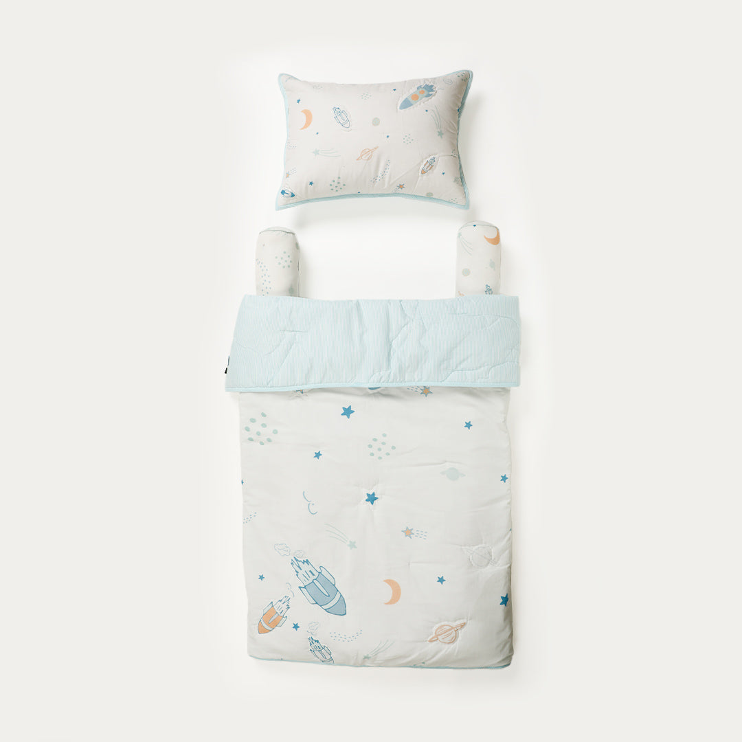 Galaxy Cot Set With 1 Quilt, 2 Bolster & 1 Pillow