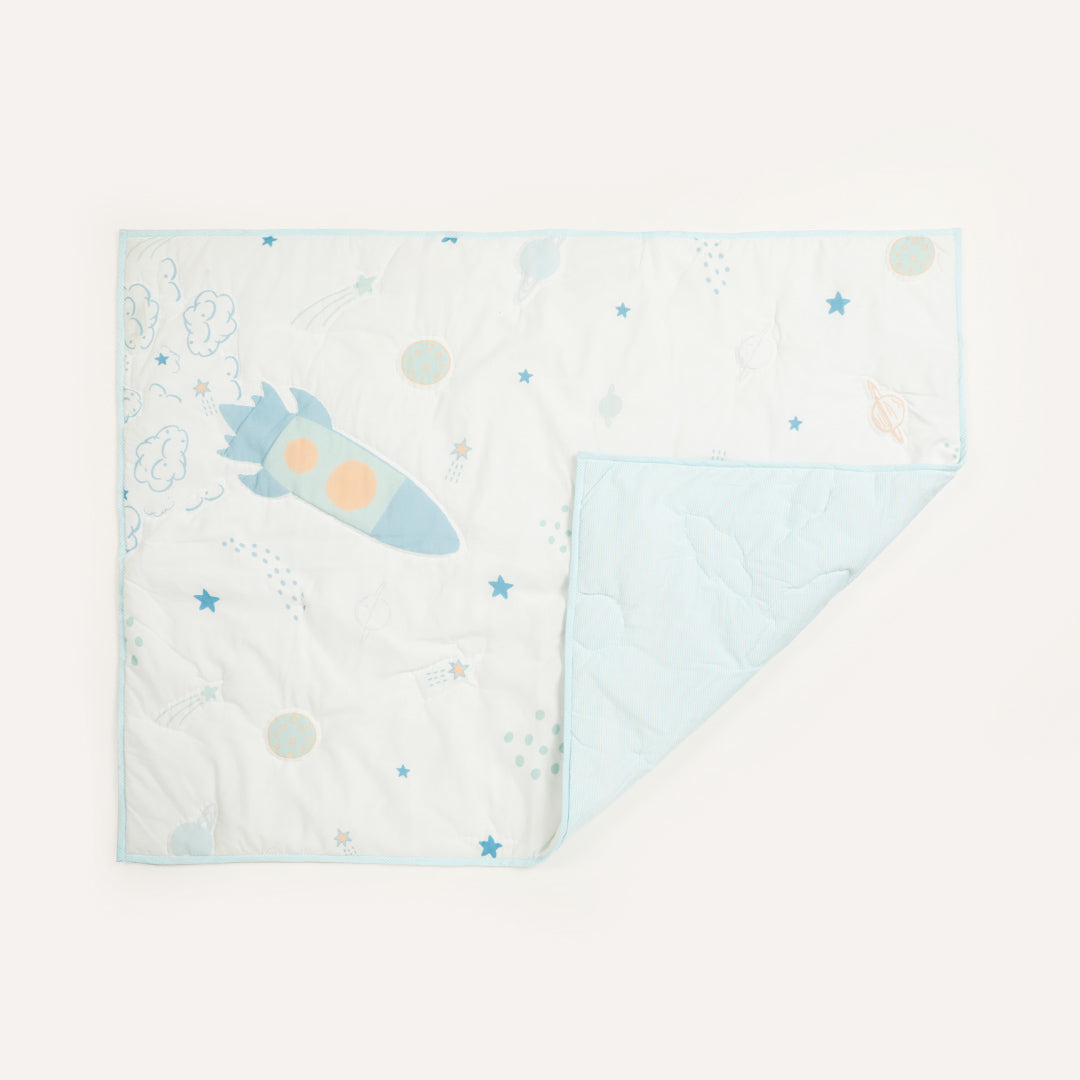 Galaxy Cot Set With 1 Quilt, 2 Bolster & 1 Pillow