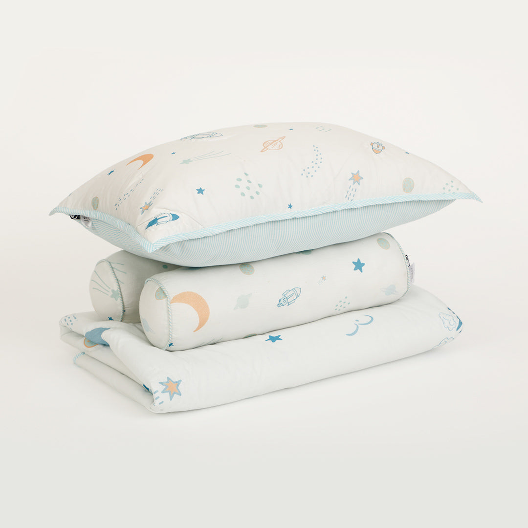 Galaxy Cot Set With 1 Quilt, 2 Bolster & 1 Pillow