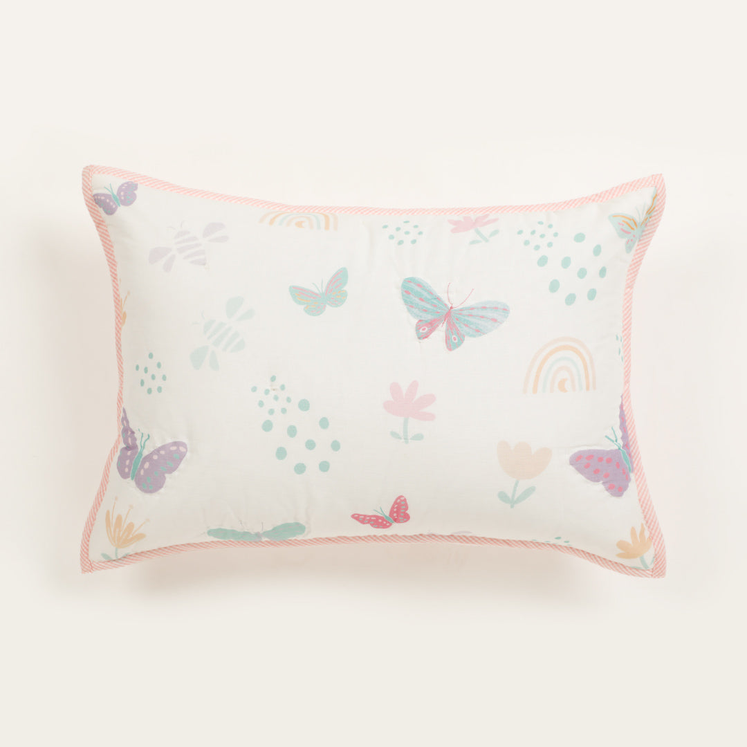 Butterfly Cot Set With 1 Quilt, 2 Bolster & 1 Pillow