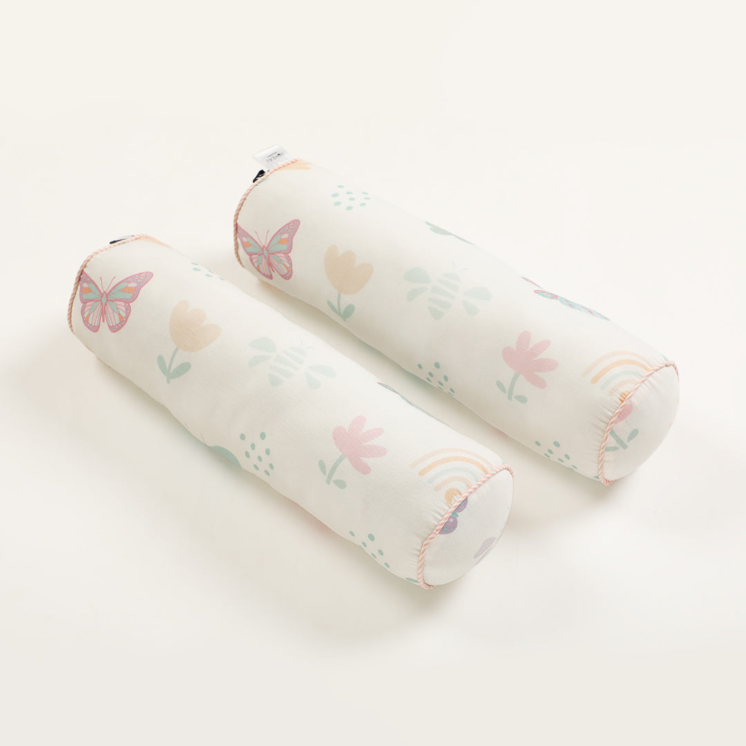 Butterfly Cot Set With 1 Quilt, 2 Bolster & 1 Pillow