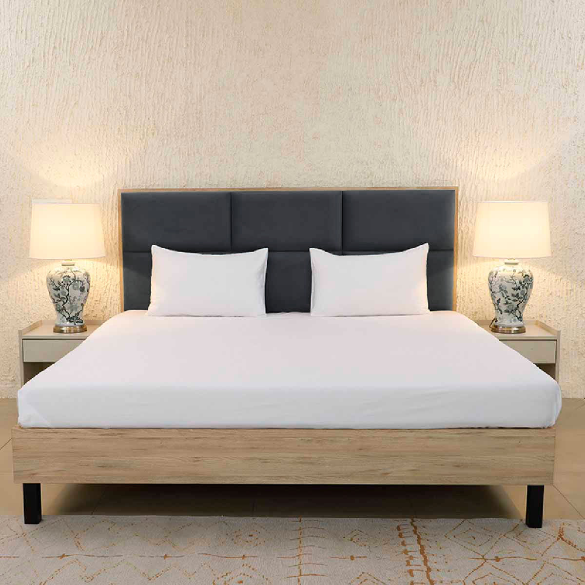 Evie White King Size Bed Sheet with 2 Pillow Covers