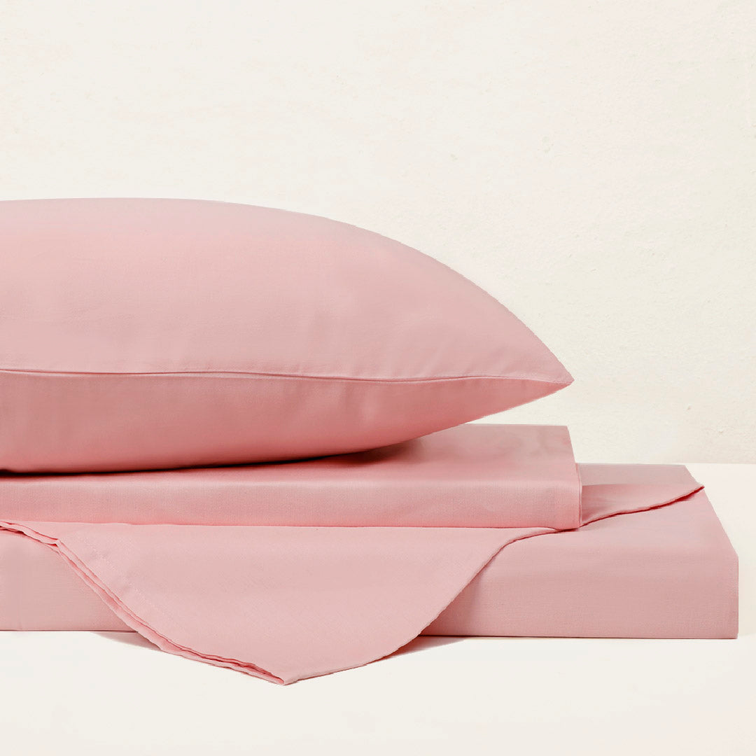 Caral Pink King Size Bed Sheet with 2 Pillow Covers