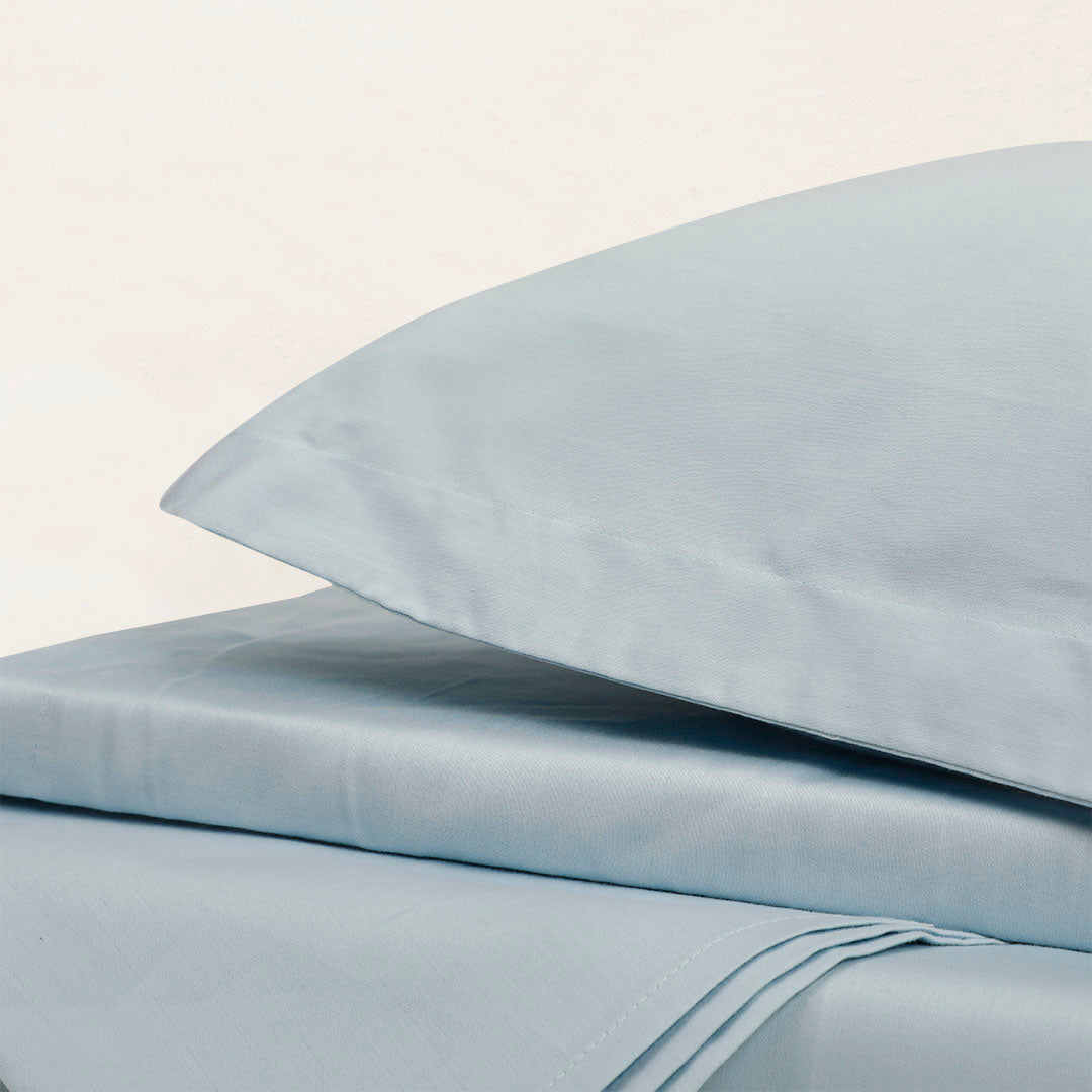 Nebula Light Blue King Size Bed Sheet with 2 Pillow Covers